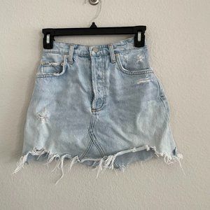 AGOLDE Quinn denim mini skirt distressed